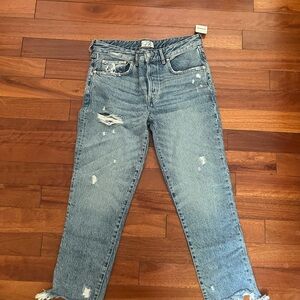Distressed Blue Jeans